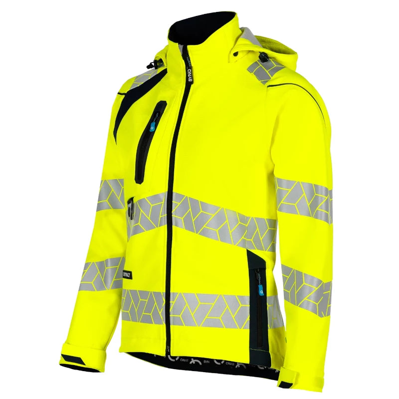 SYNQ® Deteqtor Women's Yellow/Black High-Vis Softshell Jacket, Stretch