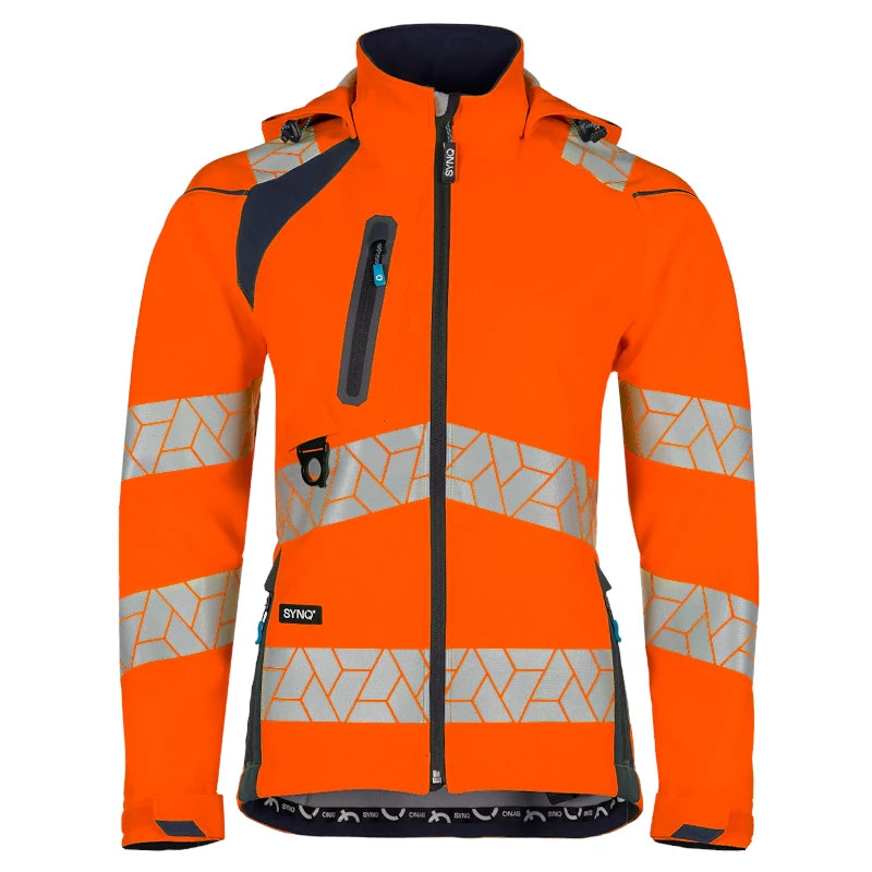 SYNQ® Deteqtor Women's Orange/Navy High-Vis Softshell Jacket, Stretch