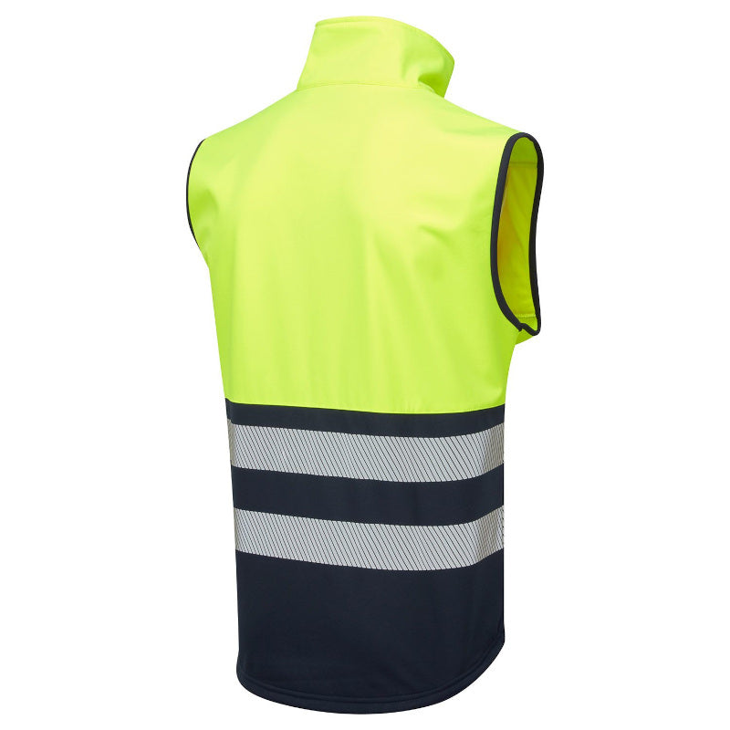 Supertouch Essentials Hi Vis Eco Coolair 2 Tone Yellow/Navy Softshell Gilet