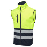 Supertouch Essentials Hi Vis Eco Coolair 2 Tone Yellow/Navy Softshell Gilet