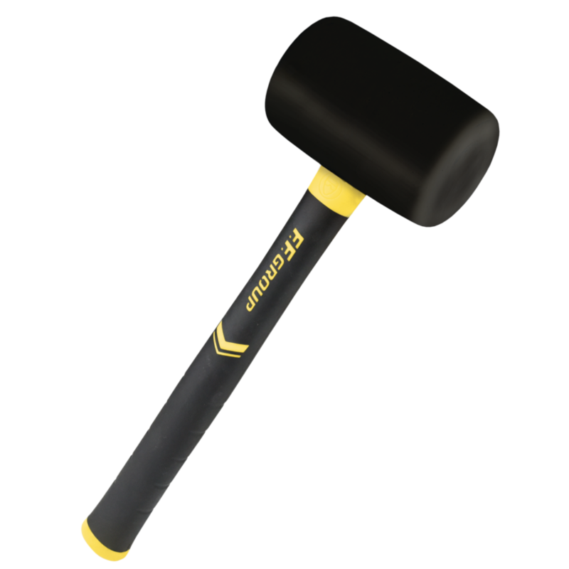 FF Group 2lb Rubber Mallet Hammer with Fibreglass Handle