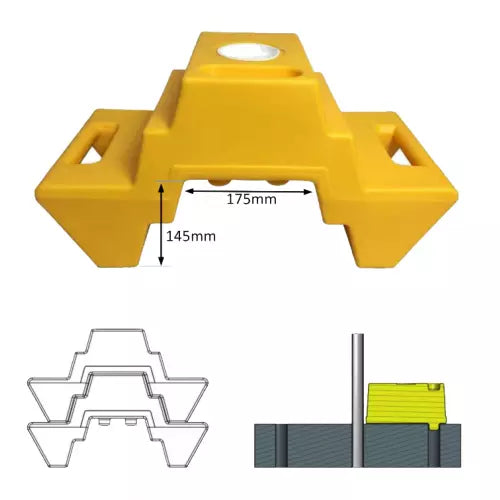 Hi-Vis Heras Concrete-Filled Ballast Block - 44kg