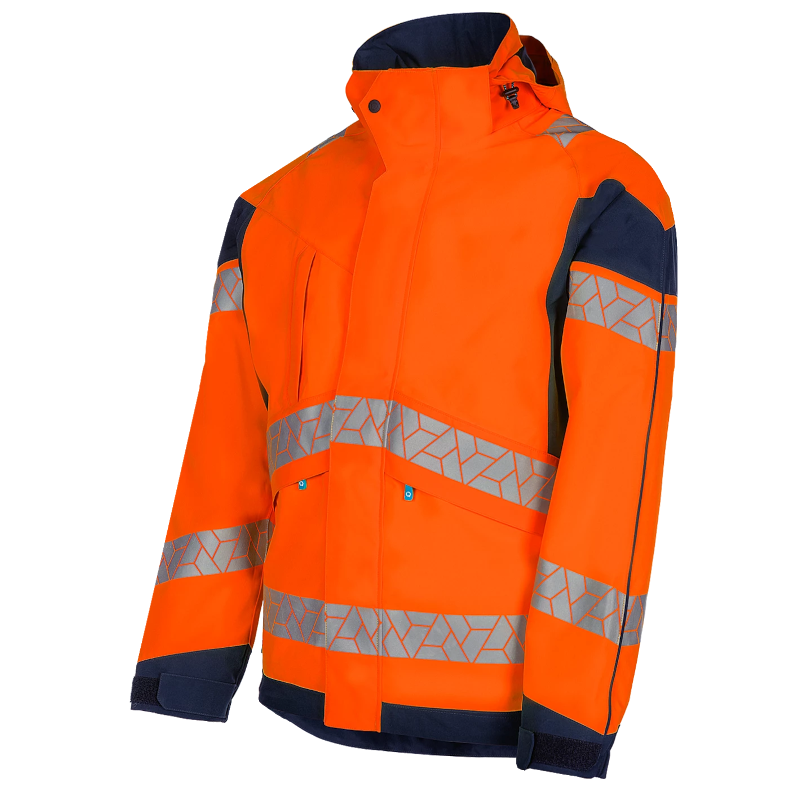 SYNQ® Jacklight High-vis Rain Jacket Orange/Navy