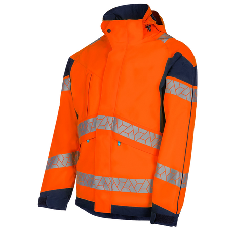 SYNQ® Jacklight High-vis Rain Jacket Orange/Navy