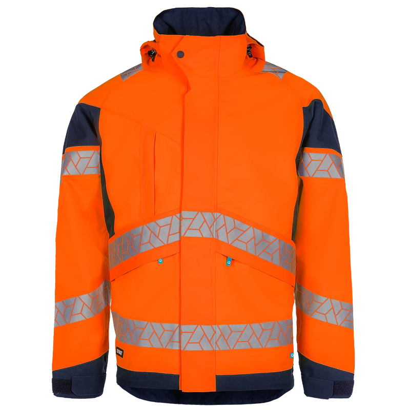 SYNQ® Jacklight High-vis Rain Jacket Orange/Navy