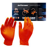 Jefferson Orange Gecko Grip Nitrile Gloves XL (20 Boxes of 50)