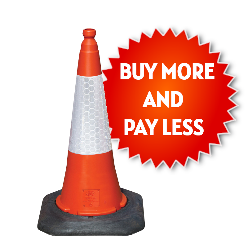 JSP Dominator™ 75cm Road Traffic Cone with Sealbrite™ Sleeve