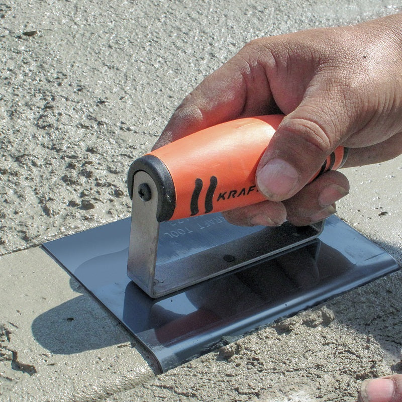 Kraft 6" x 6" 1/4"R Blue Steel Edger with ProForm® Handle