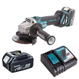 Makita Brushless Angle Grinder 115mm with 2x 5.0Ah Batteries and Charger