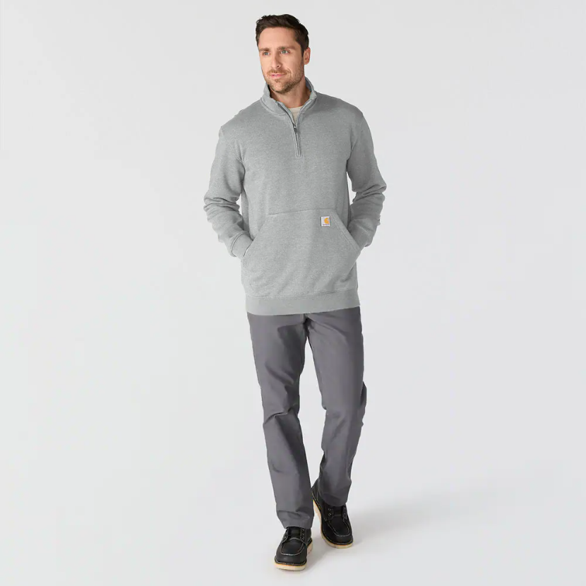 Marquette 1/4-Zip Mock-Neck Sweatshirt Heather Grey