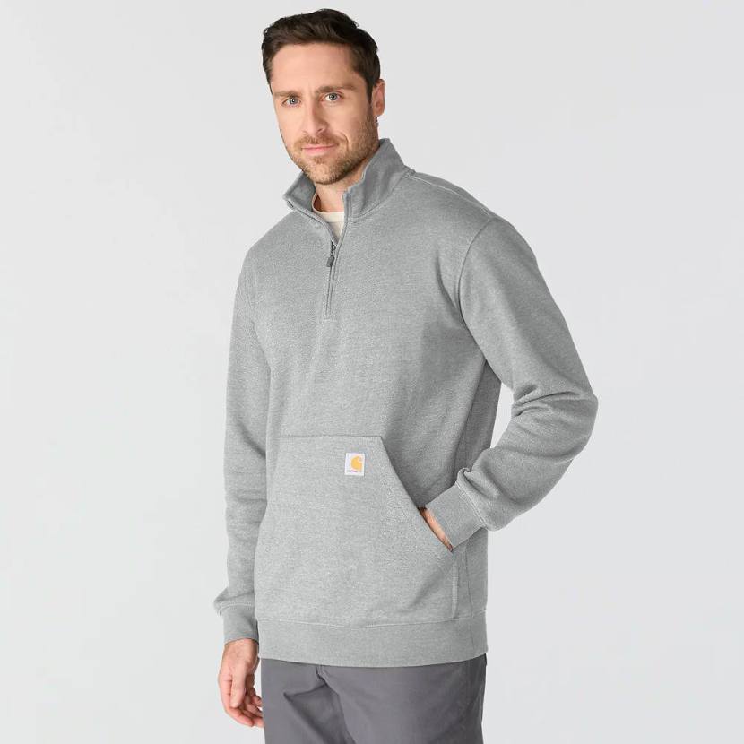 Marquette 1/4-Zip Mock-Neck Sweatshirt Heather Grey