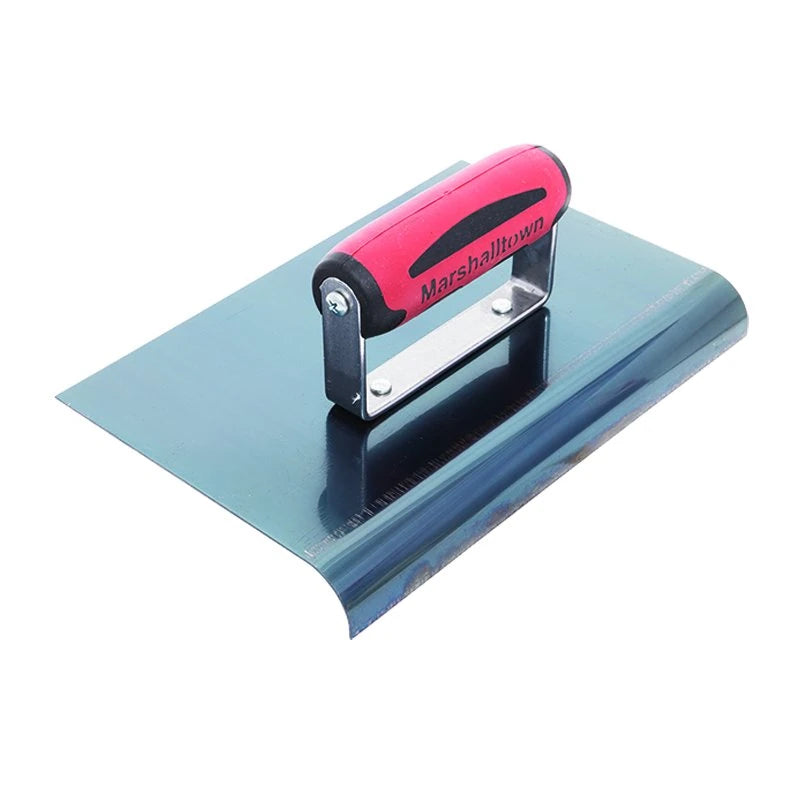 Marshalltown 6"x 6" Blue Steel Edger 3/8"R, 1/2"L DuraSoft Handle