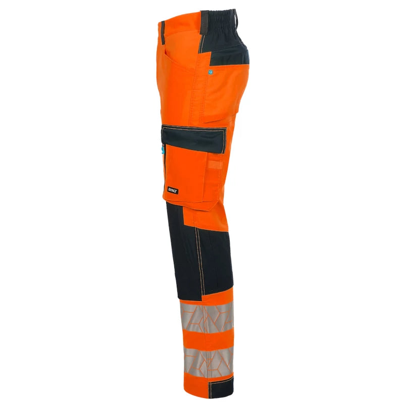 SYNQ® Nopaque Orange/Navy Knee Pocket Stretch Trousers High-Vis Class 2