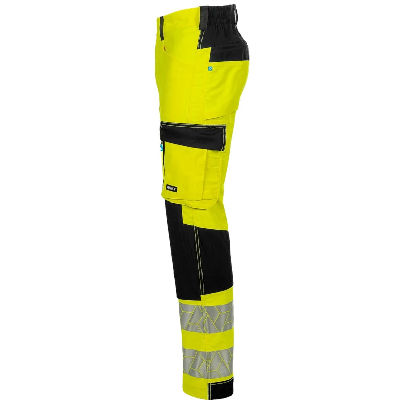 SYNQ® Nopaque Yellow/Black Knee Pocket Trousers, Stretch Zones, High-Vis Class 2