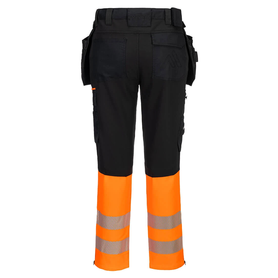 Portwest DX4 Hi-Vis Class 1 Detachable Holster Pocket Craft Trousers DX457 ORANGE / BLACK