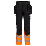 Portwest DX4 Hi-Vis Class 1 Detachable Holster Pocket Craft Trousers DX457 ORANGE / BLACK