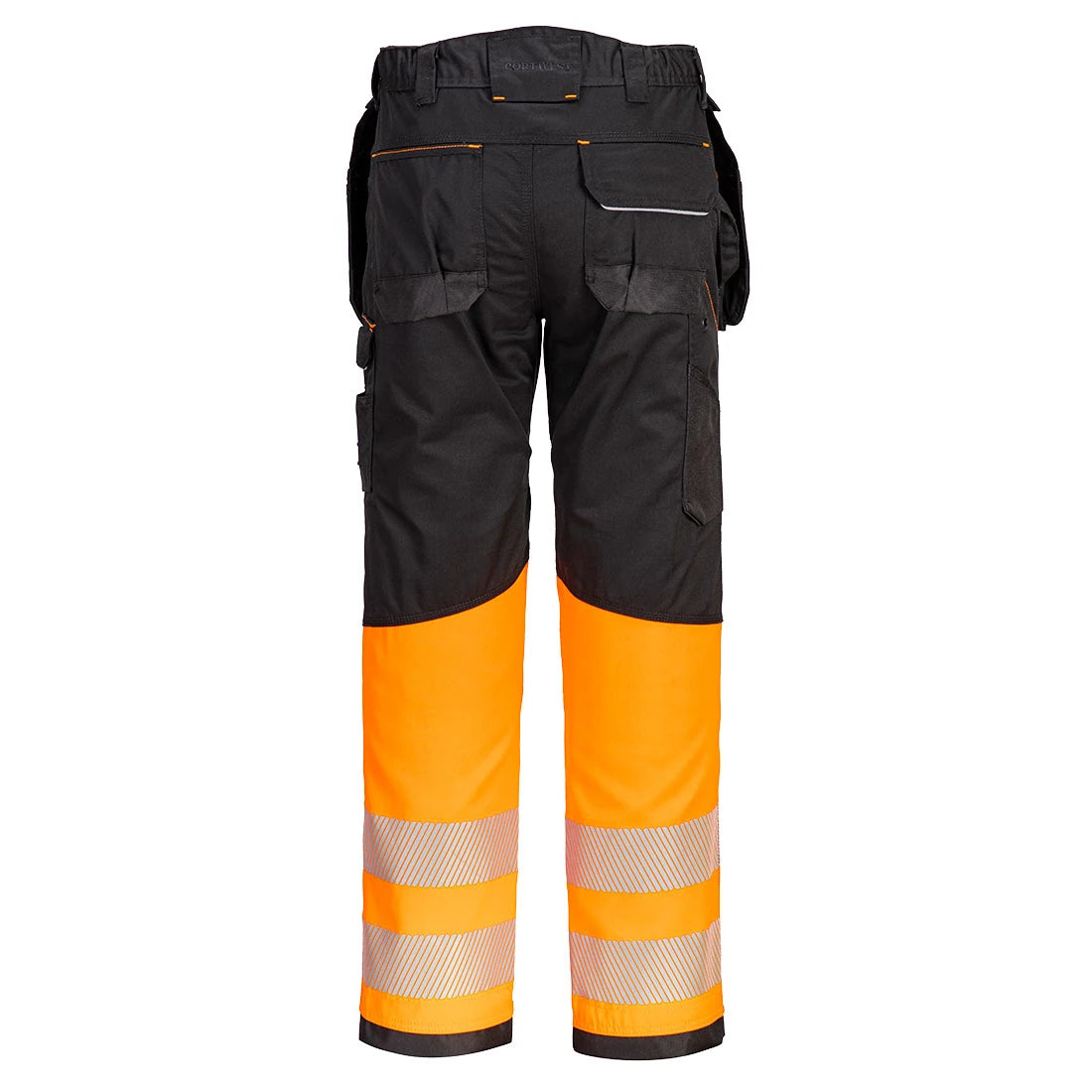 Portwest PW3 Hi-Vis Class 1 Holster Pocket Trousers Orange / Black