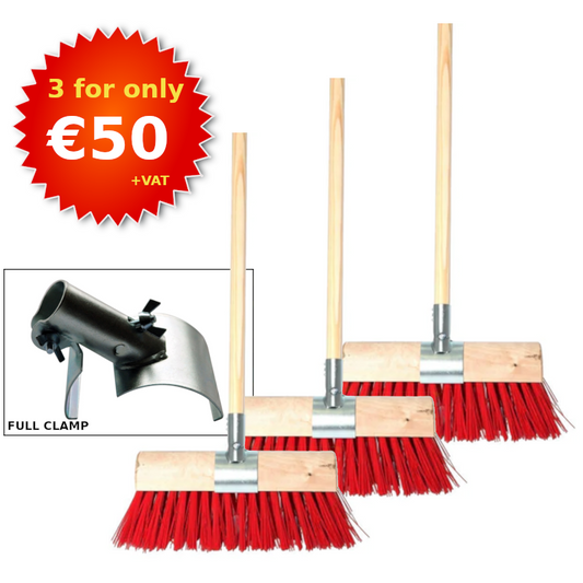 Red Clamped Yard Brush (Pack of 3)