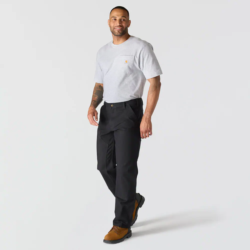 Relaxed Straight Rugged Flex™ Duck Double-Front Trousers Black