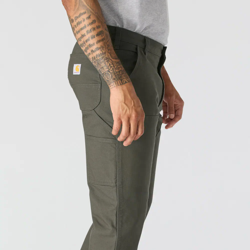 Relaxed Straight Rugged Flex™ Duck Double-Front Trousers Moss