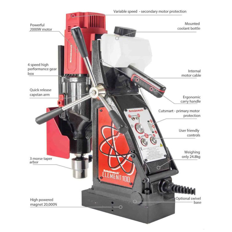 Element 100 2000w 100mm Magnetic Drill