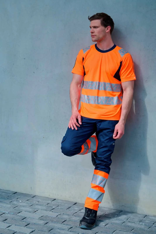 SYNQ® Sioen Showup Orange/Navy Service Trousers, High-Vis Class 1