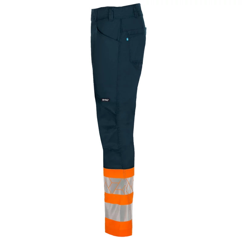 SYNQ® Sioen Showup Orange/Navy Service Trousers, High-Vis Class 1