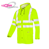 Sioen Eshton Hi-Vis Yellow Rain Jacket with Fixed Hood