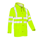 Sioen Eshton Hi-Vis Yellow Rain Jacket with Fixed Hood