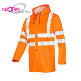 Sioen Eshton Hi-Vis Orange Rain Jacket with Fixed Hood & Bastogne Hi-Vis Rain Trousers