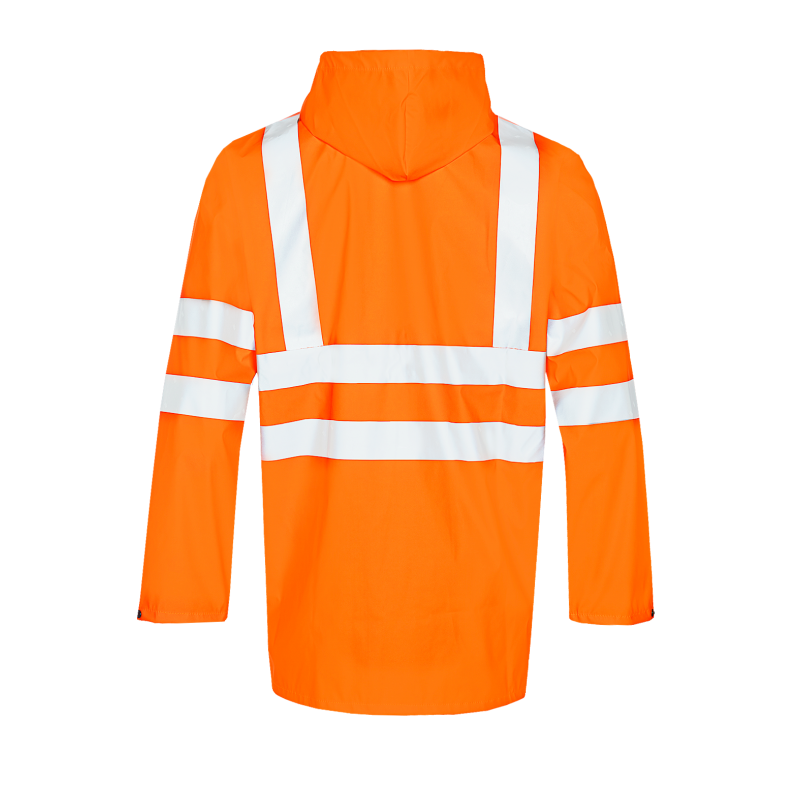 Sioen Eshton Hi-Vis Orange Rain Jacket with Fixed Hood