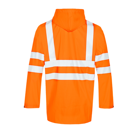 Sioen Eshton Hi-Vis Orange Rain Jacket with Fixed Hood & Norvill Hi-Vis Rain Trousers