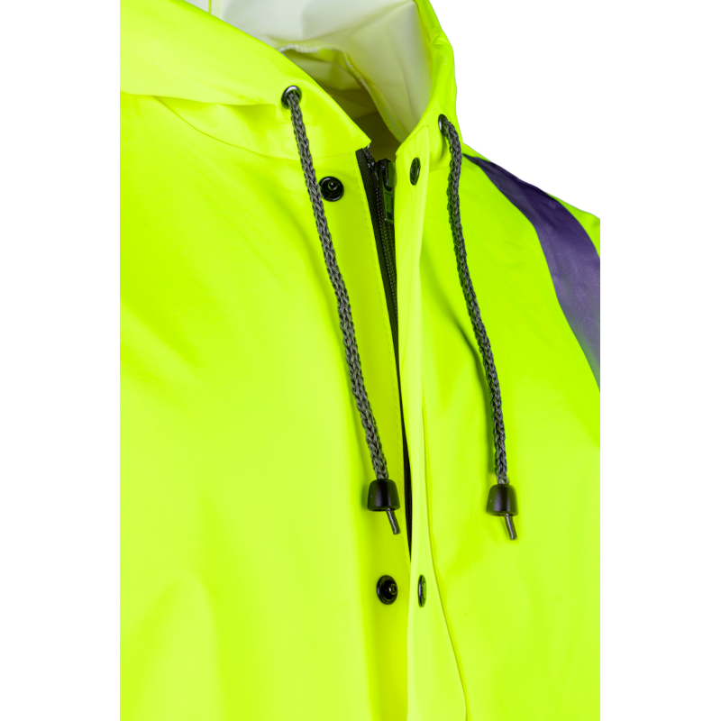 Sioen Eshton Hi-Vis Yellow Rain Jacket with Fixed Hood