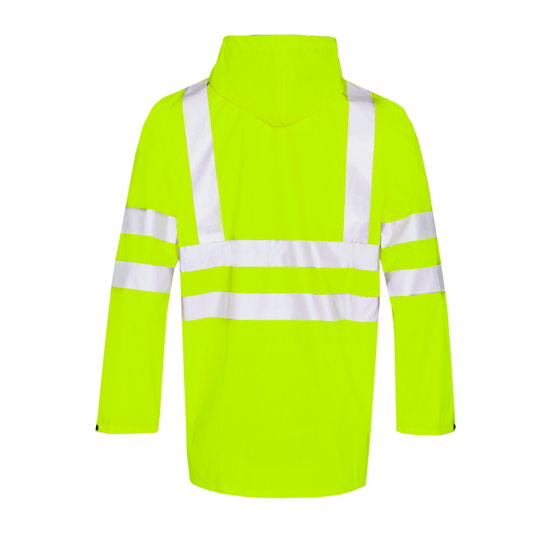 Sioen Eshton Hi-Vis Yellow Rain Jacket with Fixed Hood