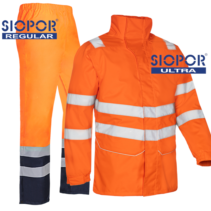 Sioen 4-in-1 Orange Rain Jacket with Detachable Bodywarmer & Norvill Extreme Trousers