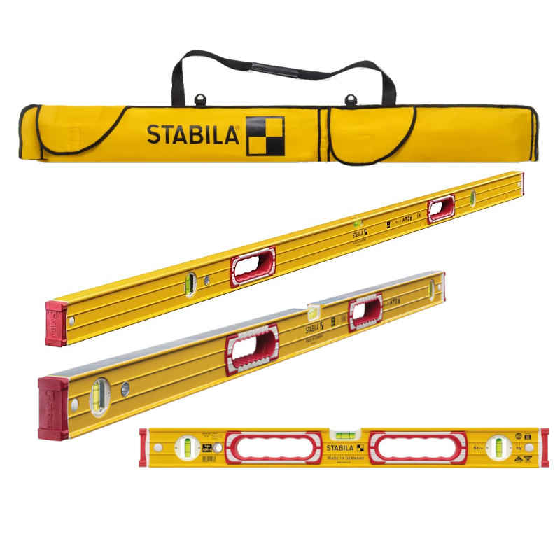 Stabila Kit 3 Spirit Level Type 196-2 Kit (61cm (2 ft), 122cm (4 ft), 183cm (6 ft)