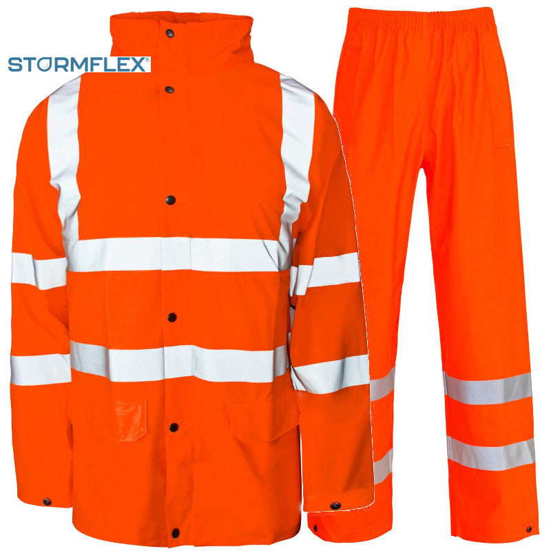 Supertouch Storm-Flex® Hi Vis Orange PU Jacket and Trouser Suit