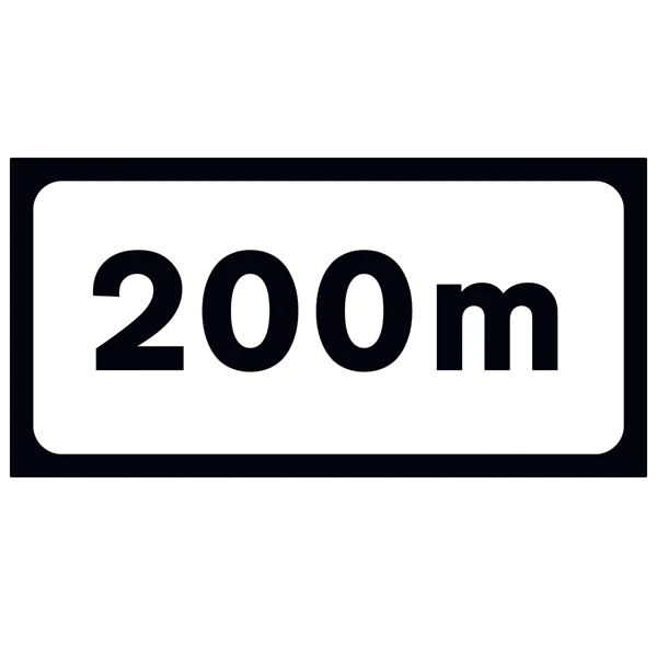 P 001 Supplementary Plate - Distance 200m
