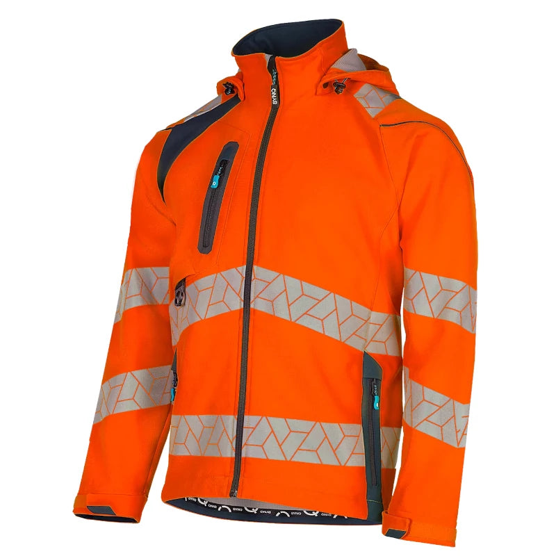 SYNQ® Sioen Deteqtor High-Vis Softshell Stretch Jacket Orange/Navy