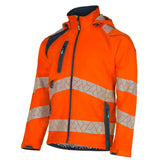 SYNQ® Sioen Deteqtor High-Vis Softshell Stretch Jacket Orange/Navy