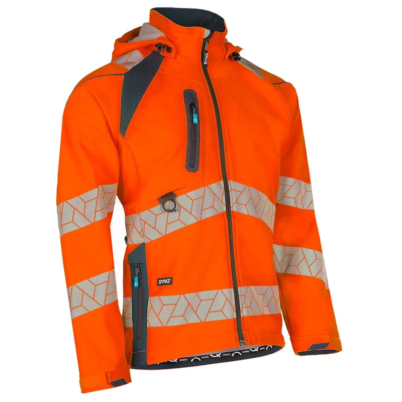 SYNQ® Sioen Deteqtor High-Vis Softshell Stretch Jacket Orange/Navy