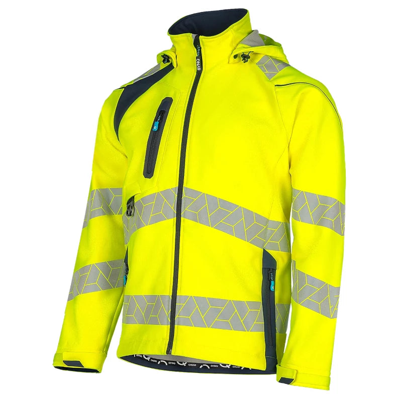 SYNQ® Sioen Deteqtor High-Vis Softshell Stretch Jacket Yellow/Navy