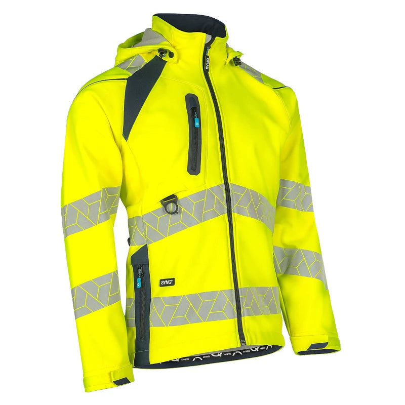 SYNQ® Sioen Deteqtor High-Vis Softshell Stretch Jacket Yellow/Navy