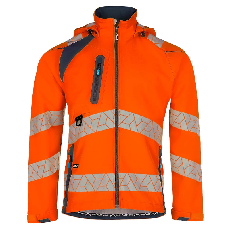 SYNQ® Sioen Deteqtor High-Vis Softshell Stretch Jacket Orange/Navy