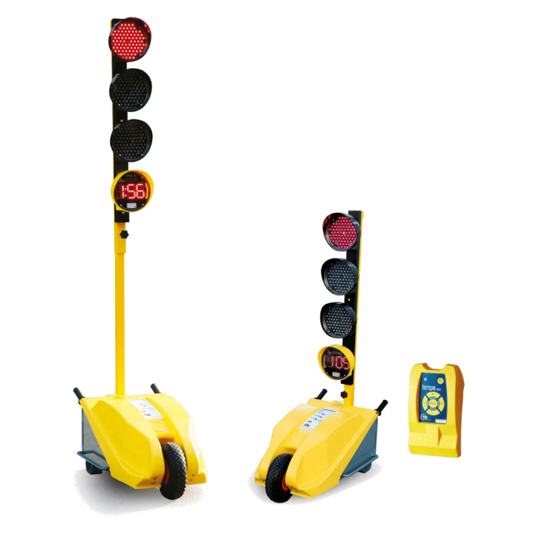 Set of 2 Tempo Temporary Traffic Lights - with Remote Control and Countdown Timer