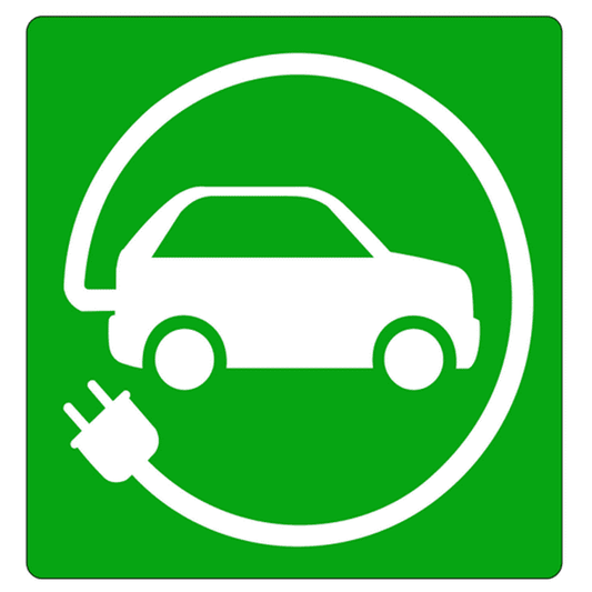 Thermoplastic eCar Charging Symbols (Green & White) 1m x 1m