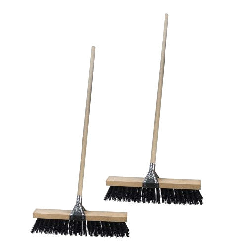 Clamped Yard Brush with Wooden Handle and Claw (Pack of 2)