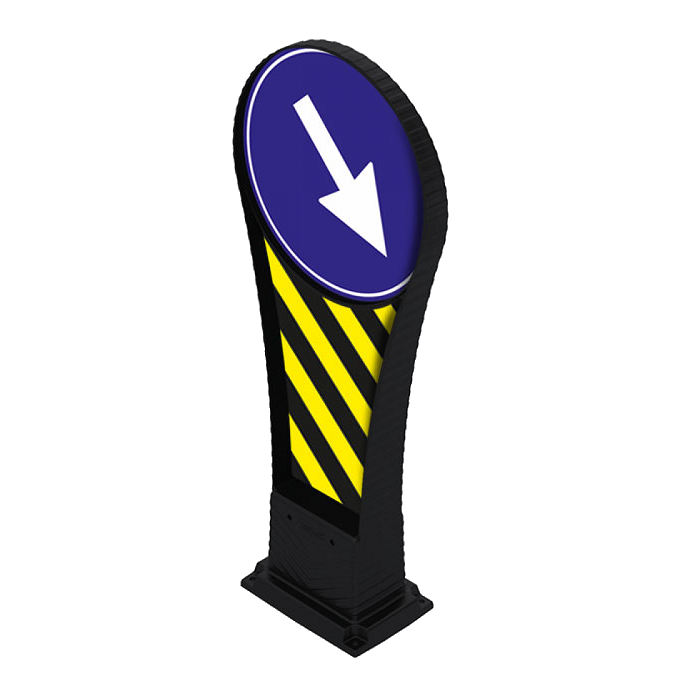 FLEXIBLE TRAFFIC ISLAND BLUE ARROW 400MM