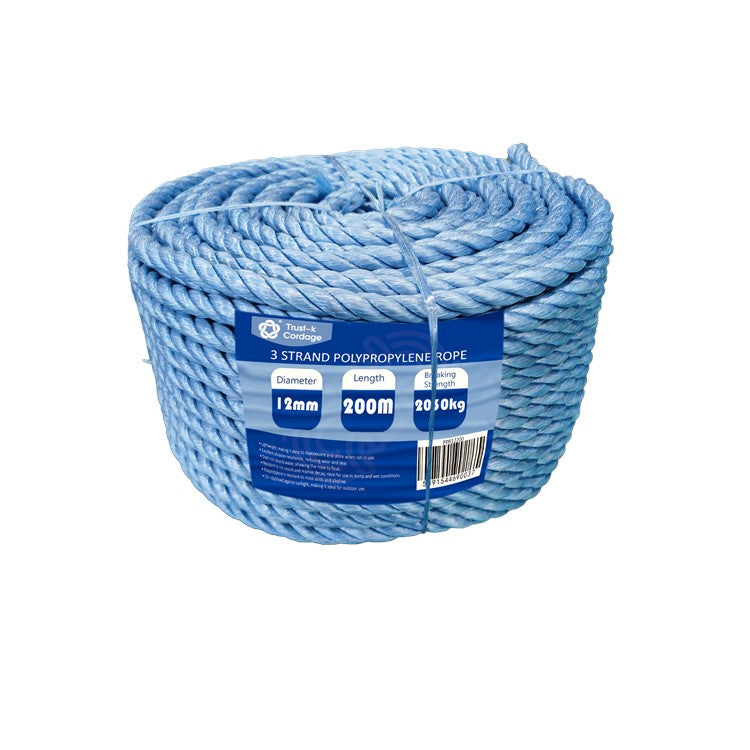 Trust-K 10mm x 200m 3-Strand Twisted Rope