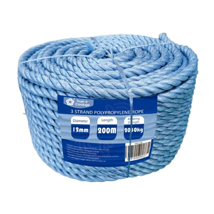 Trust-K 10mm x 200m 3-Strand Twisted Rope
